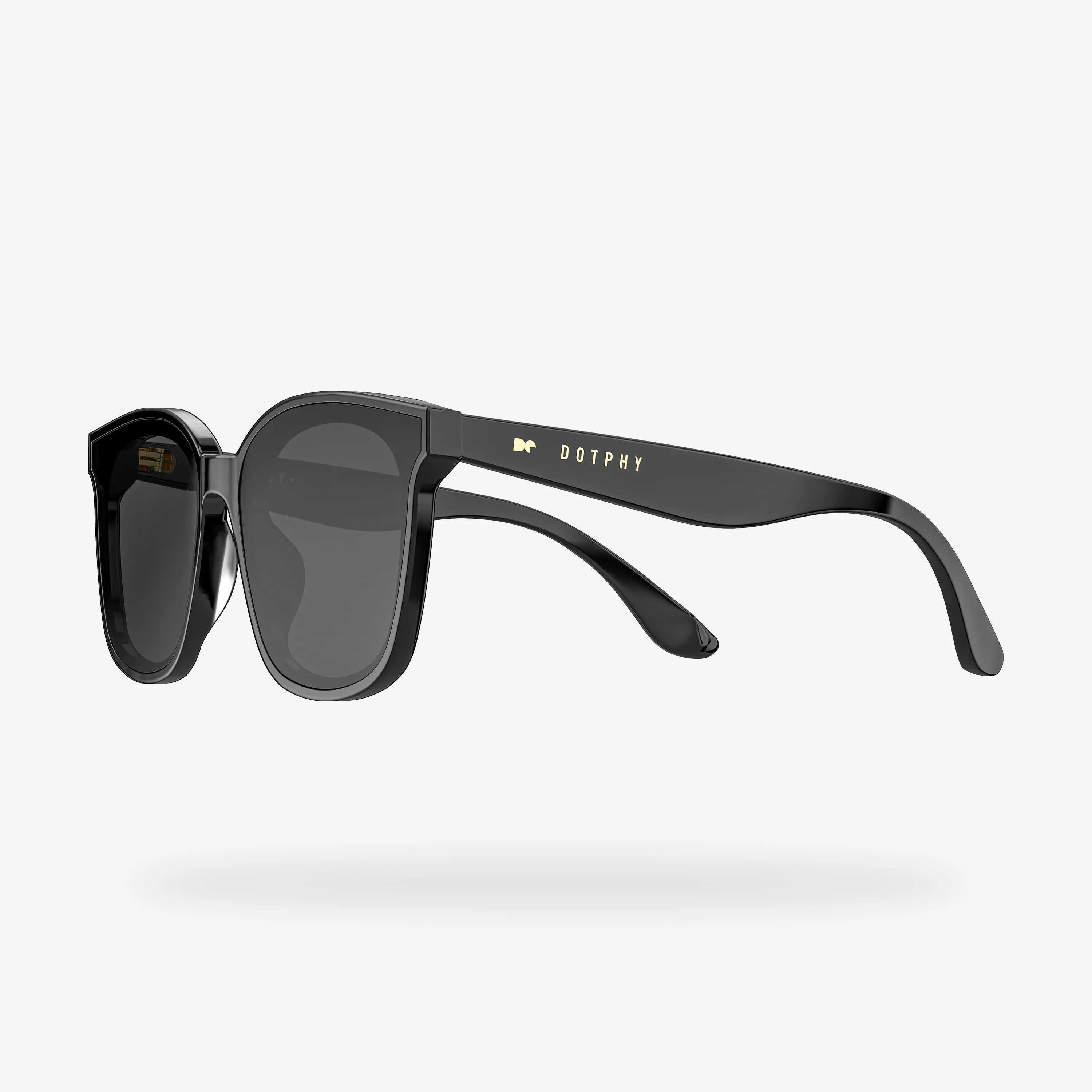 Gafas de sol cuadradas de acetato negras Fancy