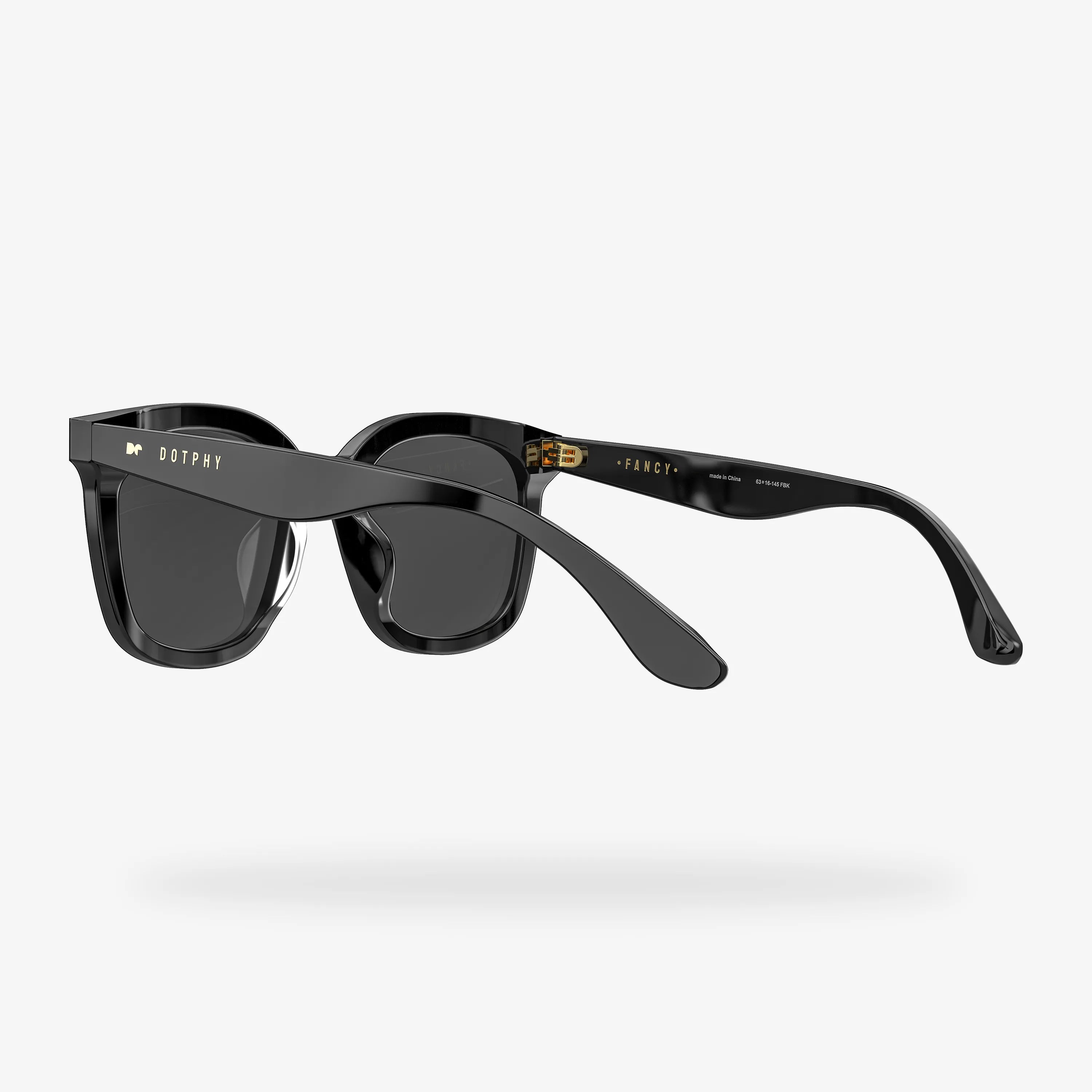 Gafas de sol cuadradas de acetato negras Fancy