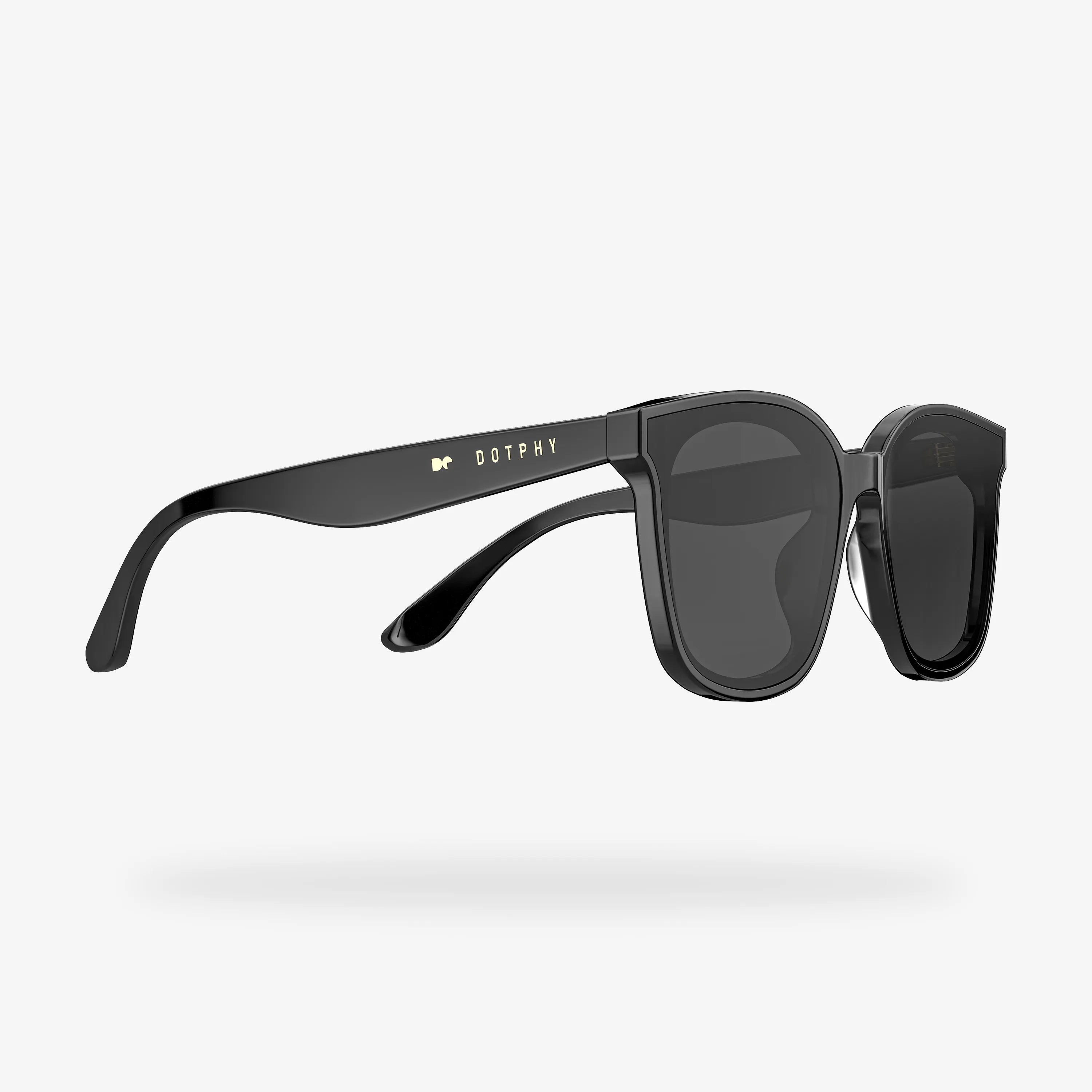 Gafas de sol cuadradas de acetato negras Fancy