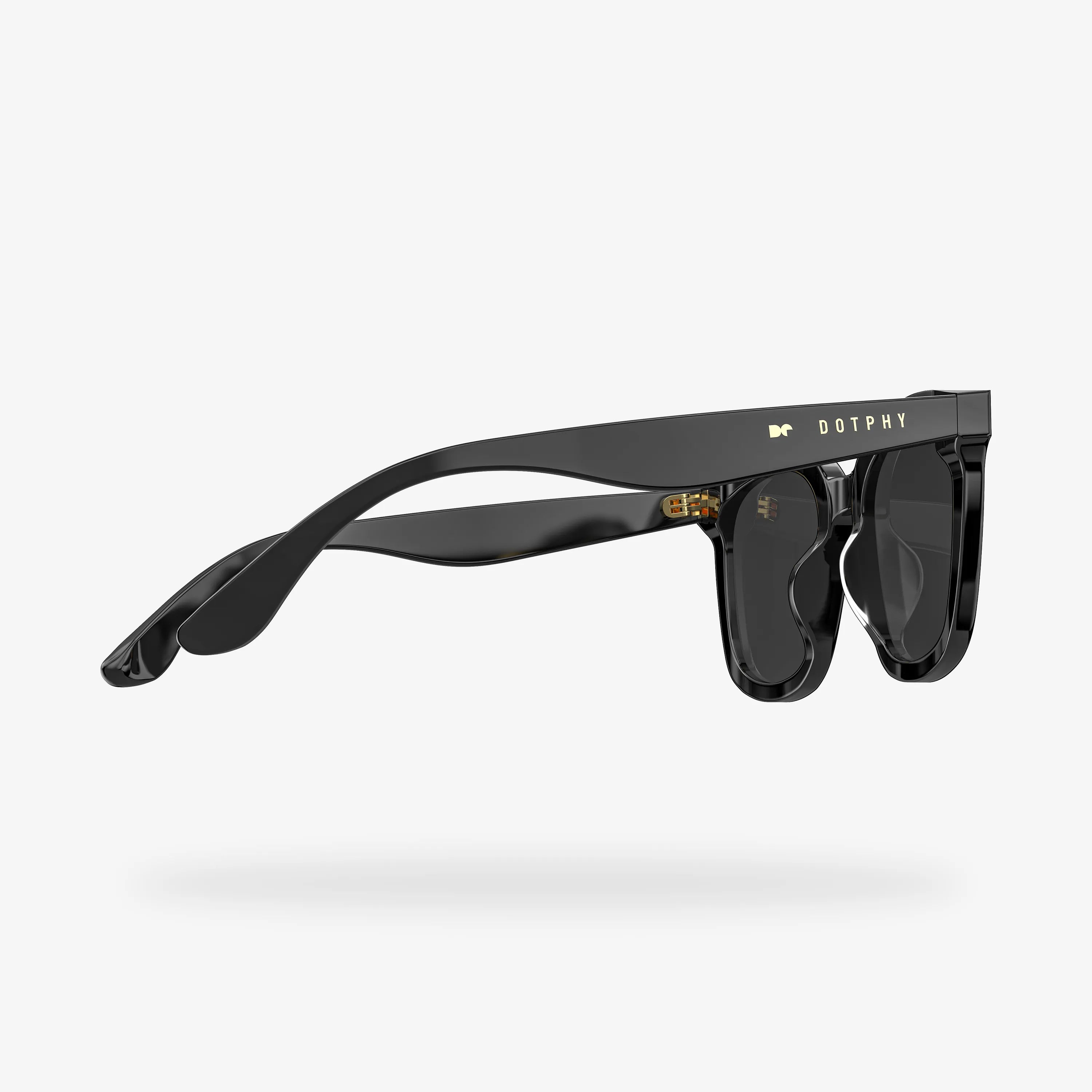 Gafas de sol cuadradas de acetato negras Fancy