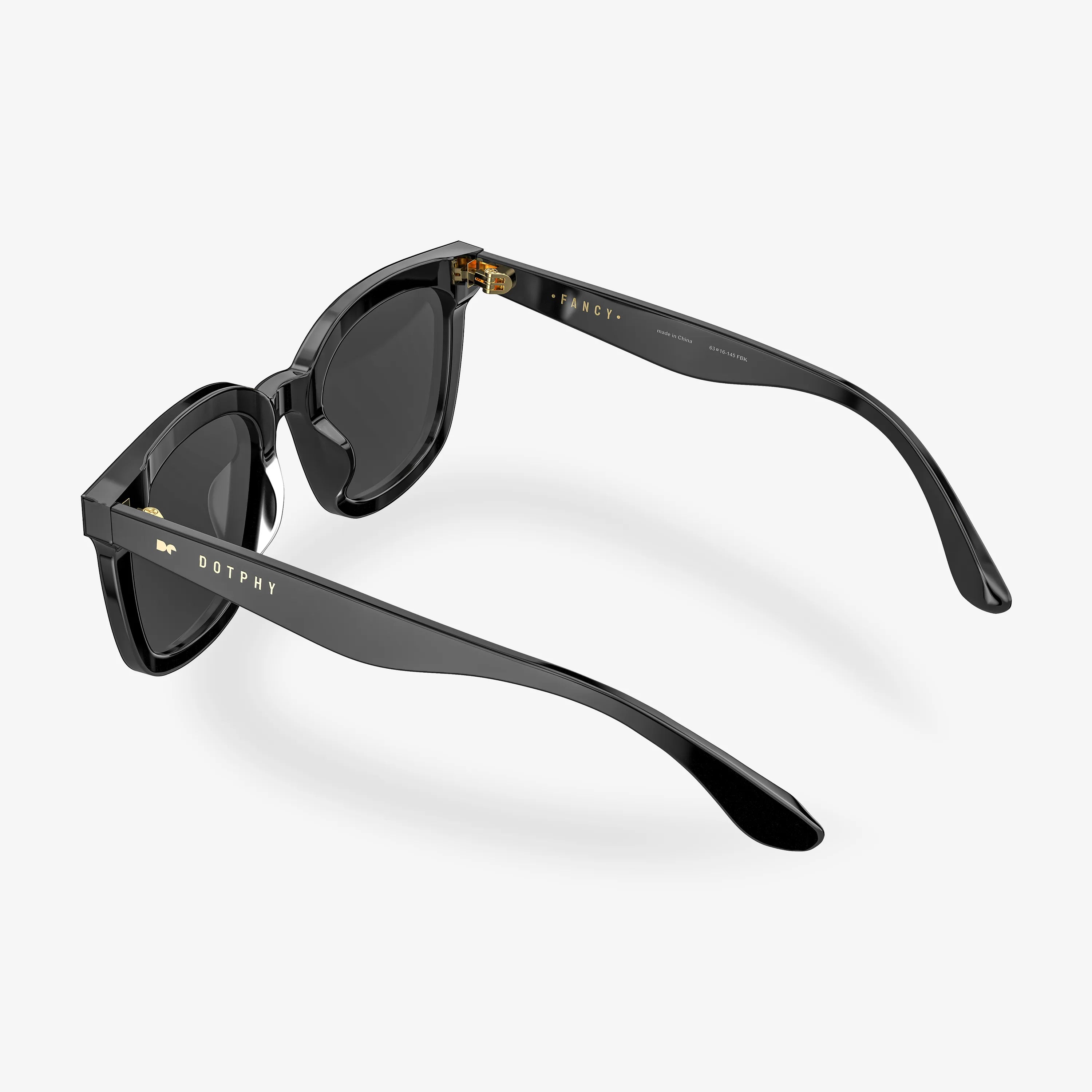 Gafas de sol cuadradas de acetato negras Fancy