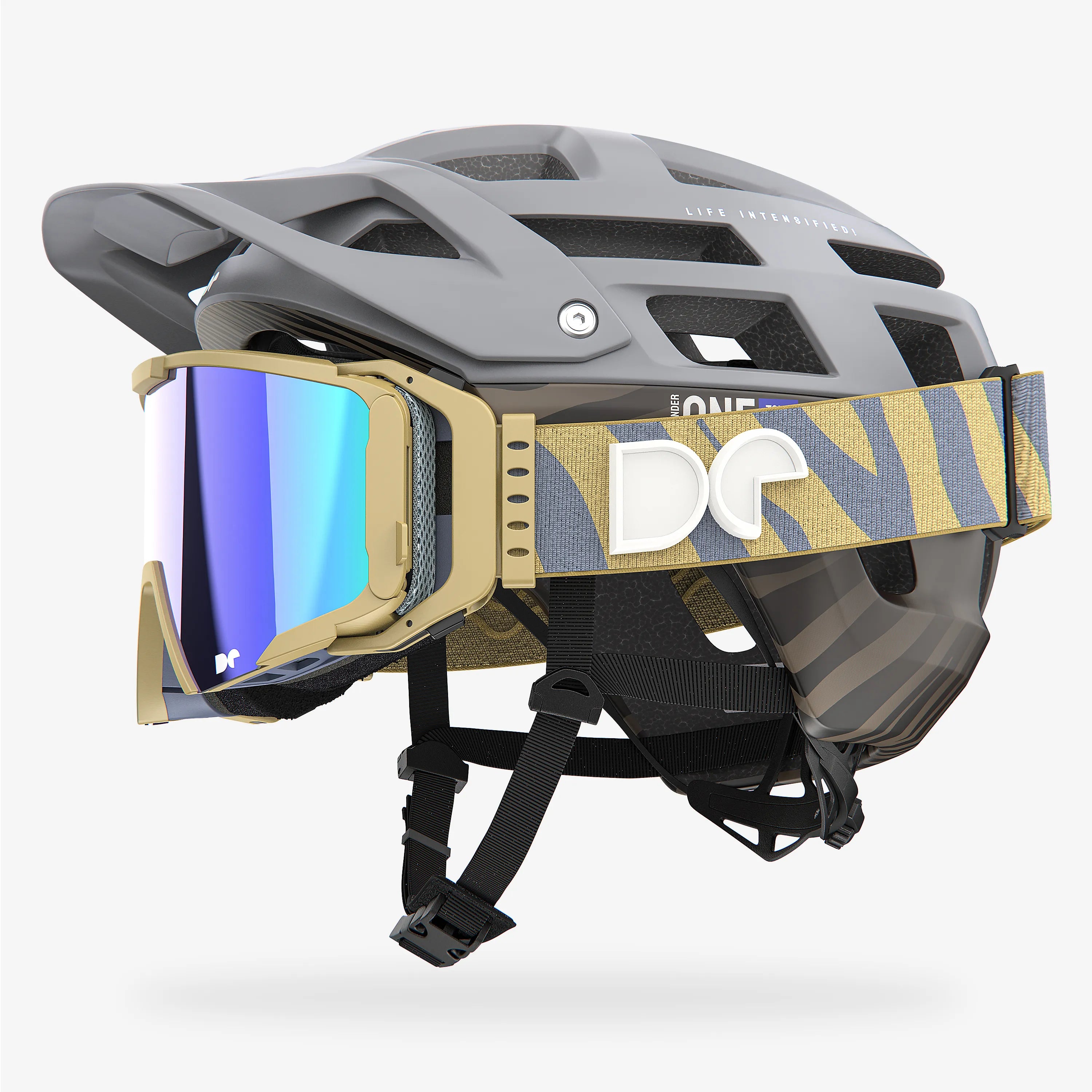 Defender One Tour Nardo Gray Mountain Bike Helmet + Sporter Boostup All Road Goggle