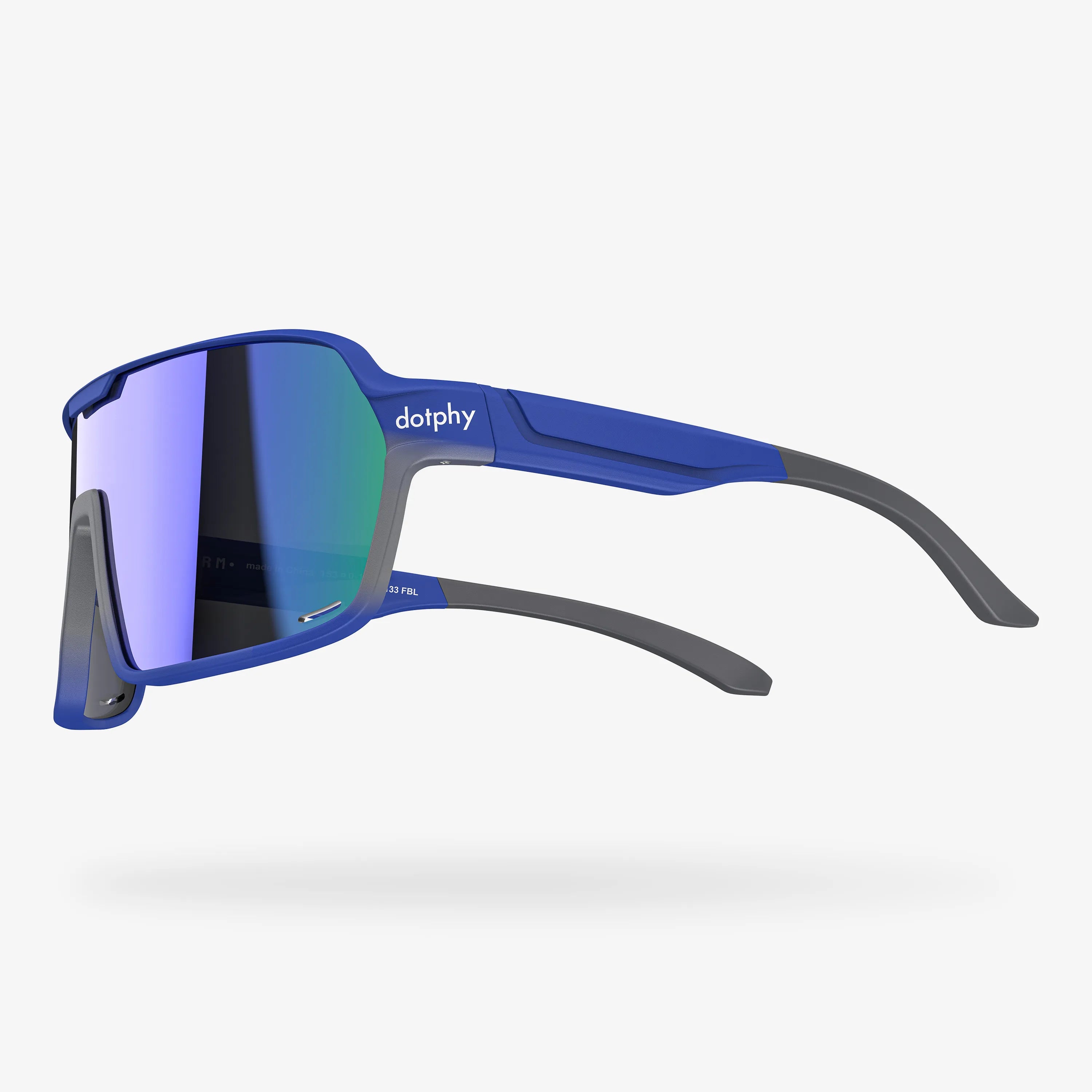 Reform Cyber Blue Rectangle Sport Sunglasses