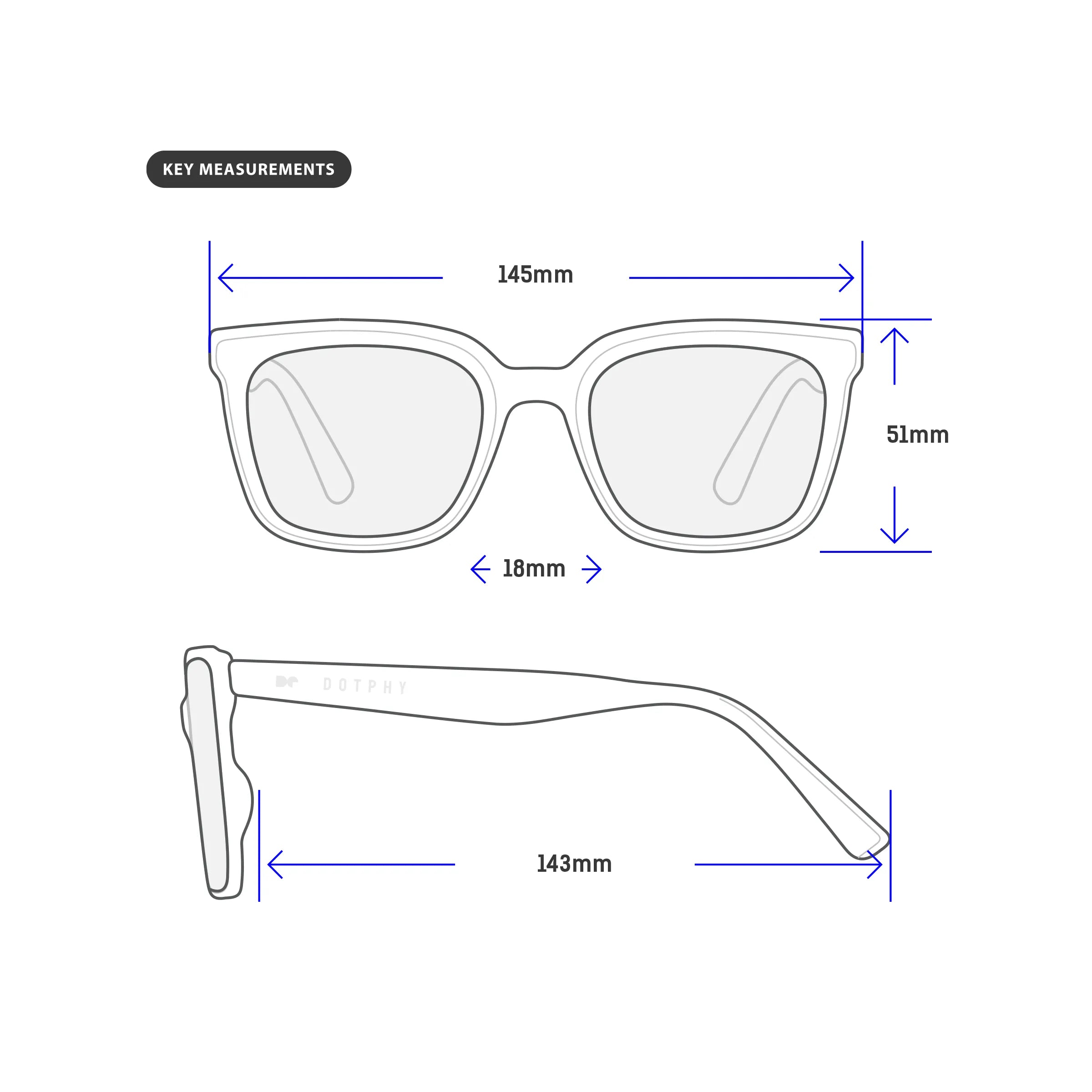Muse Gray Square Acetate Sunglasses