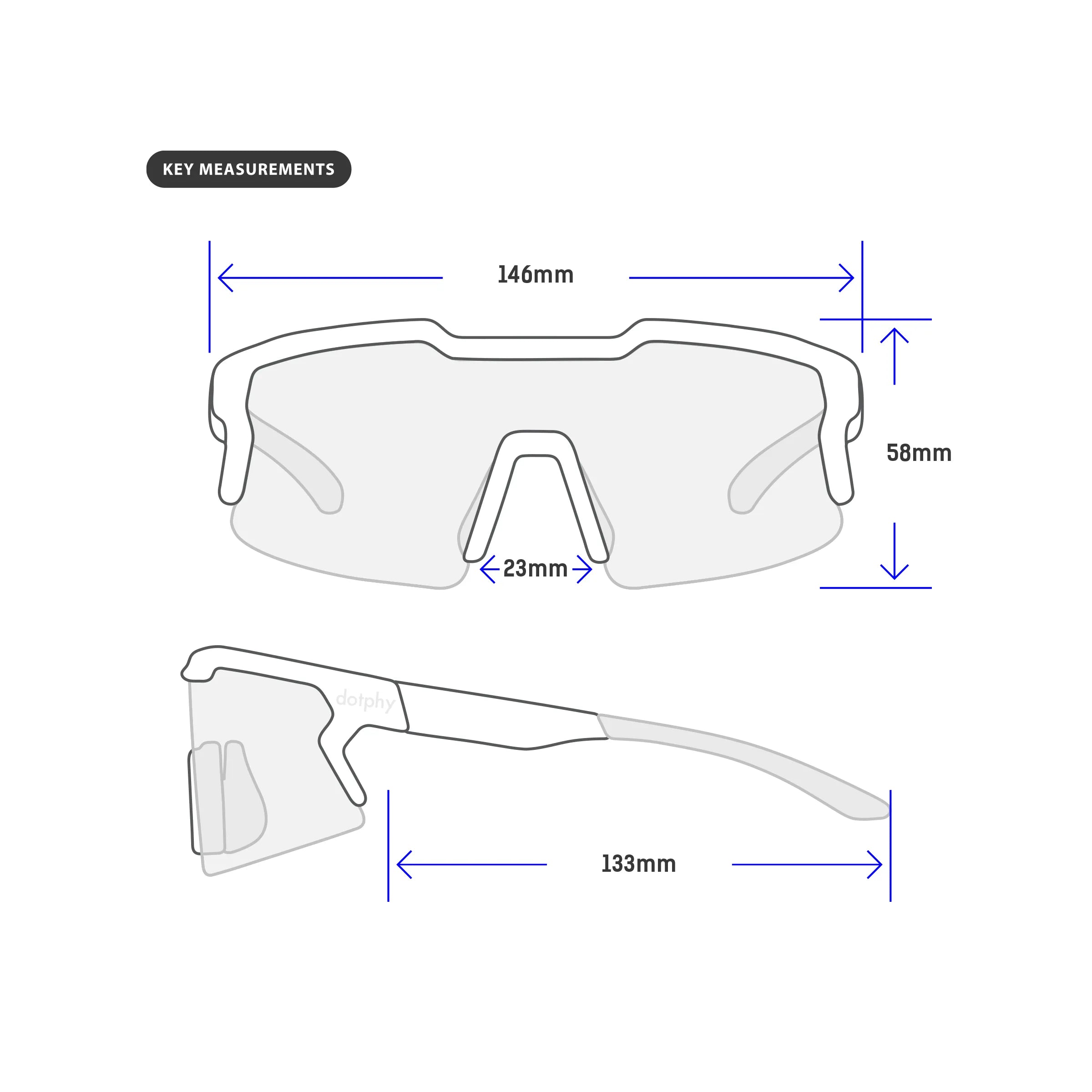 Reform2 Charcoal Rectangle Sport Sunglasses