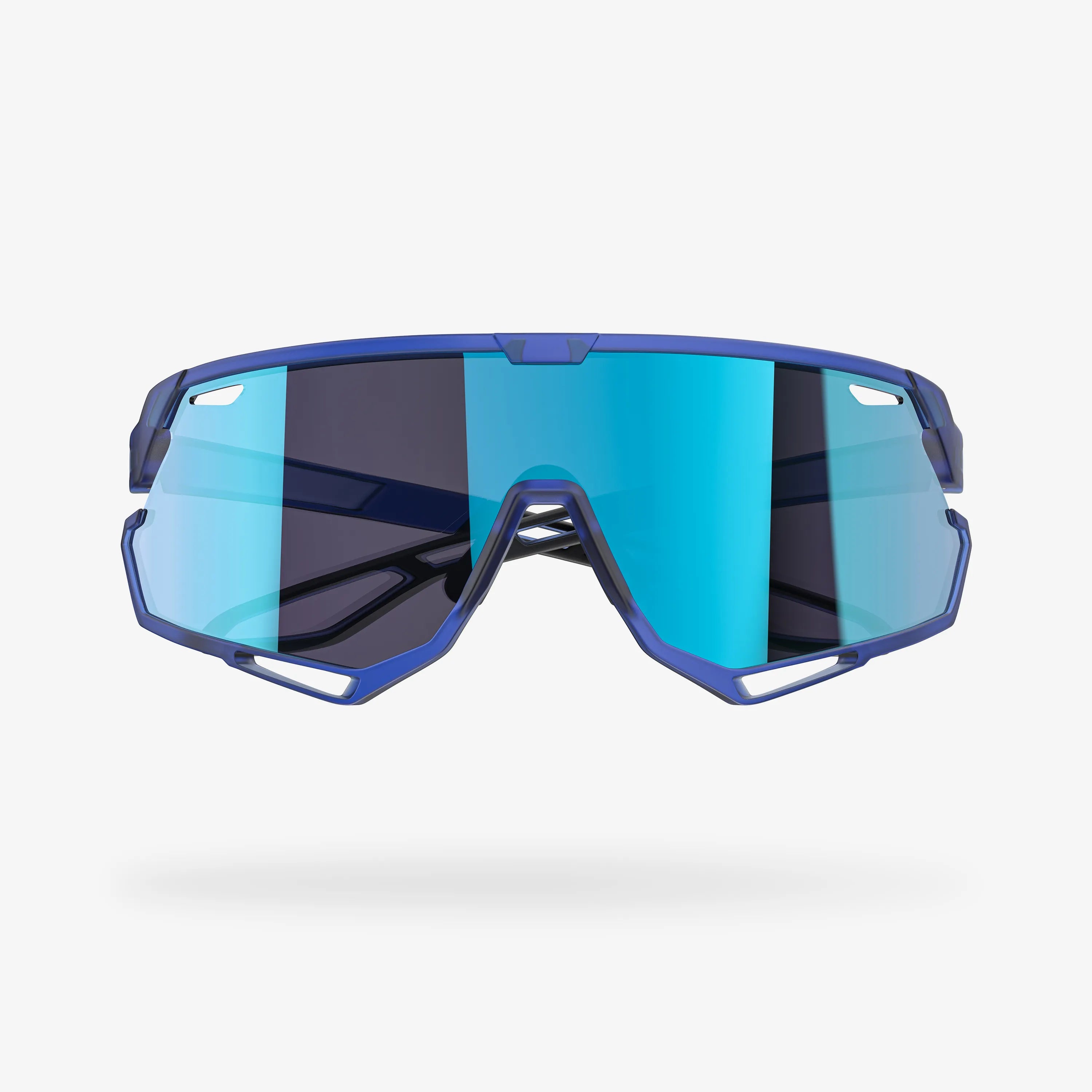 Trippy Transparent Blue Rectangle Sport Sunglasses