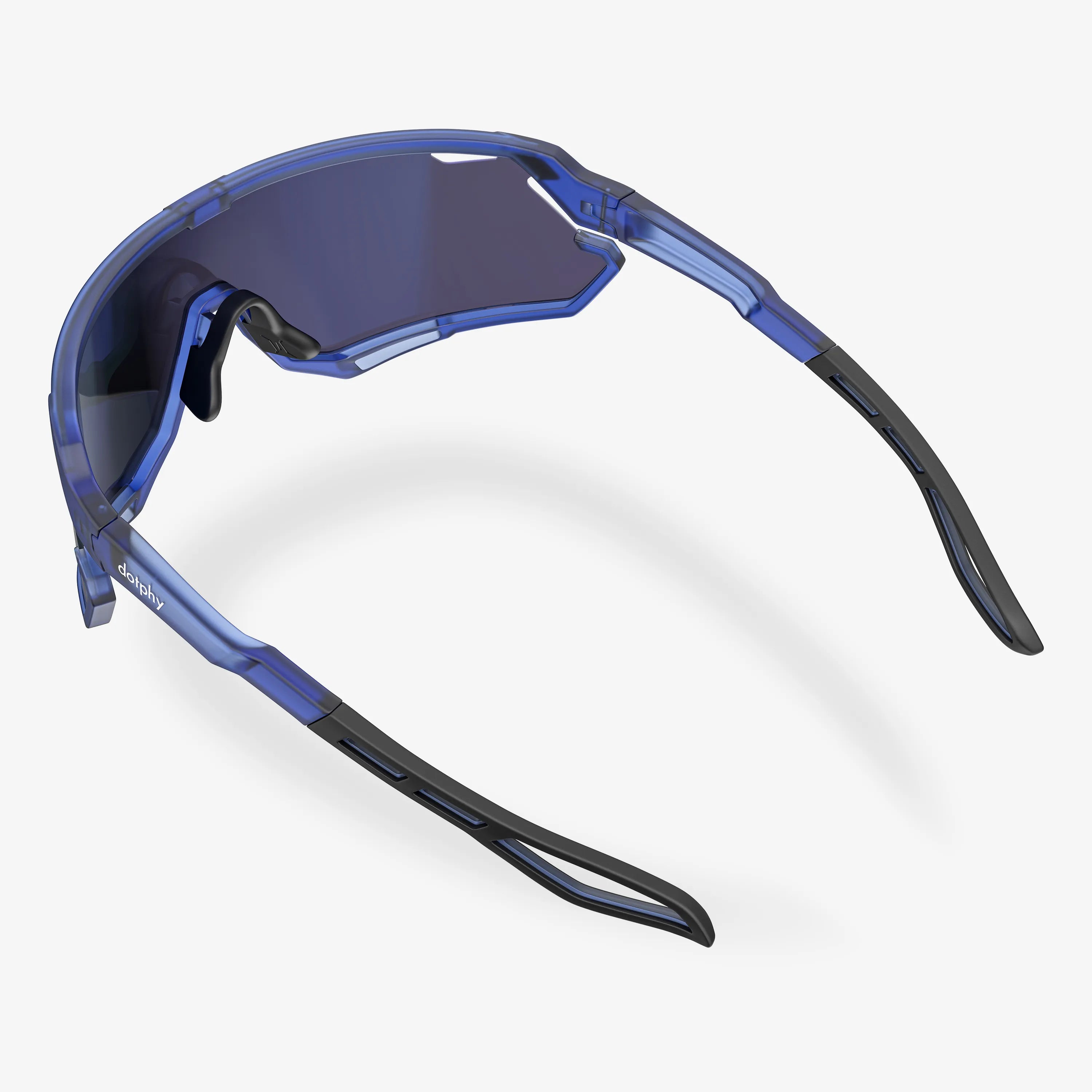 Trippy Transparent Blue Rectangle Sport Sunglasses