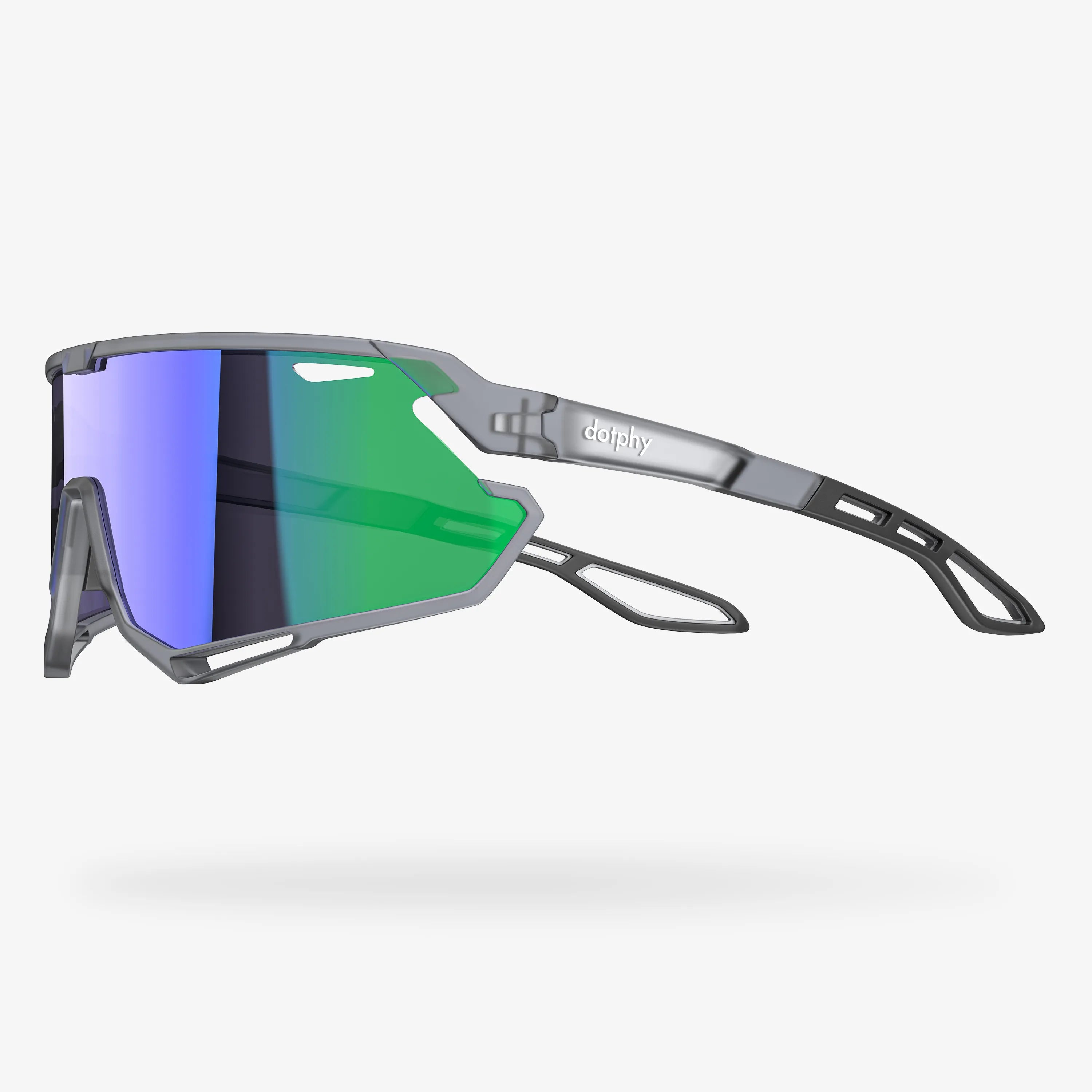 Trippy Transparent Gray Rectangle Sport Sunglasses