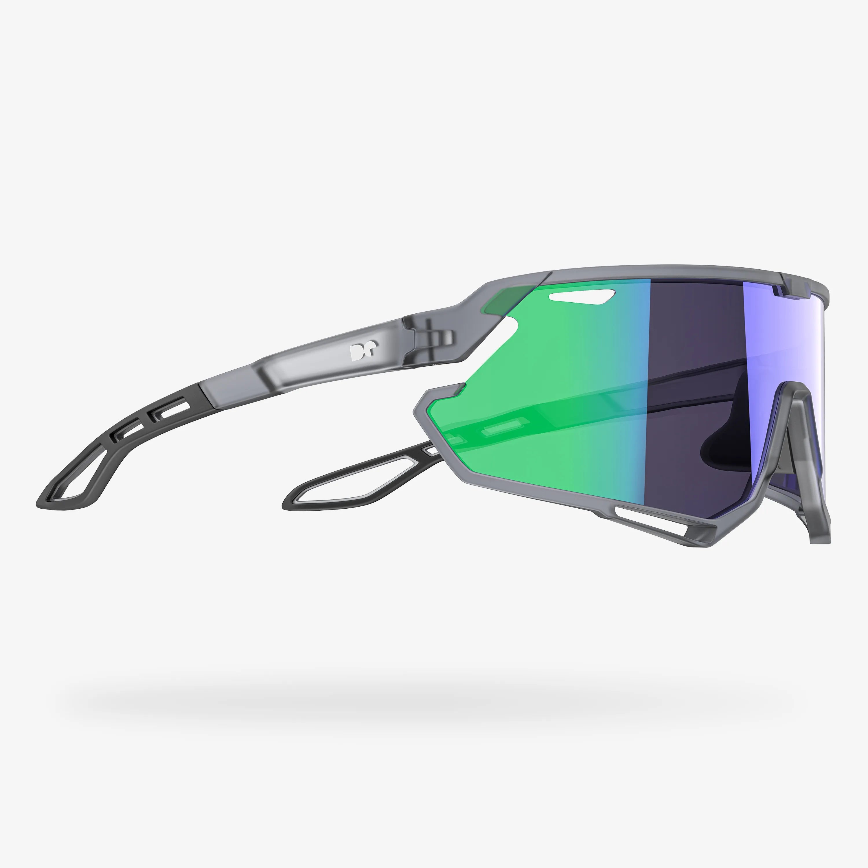 Trippy Transparent Gray Rectangle Sport Sunglasses