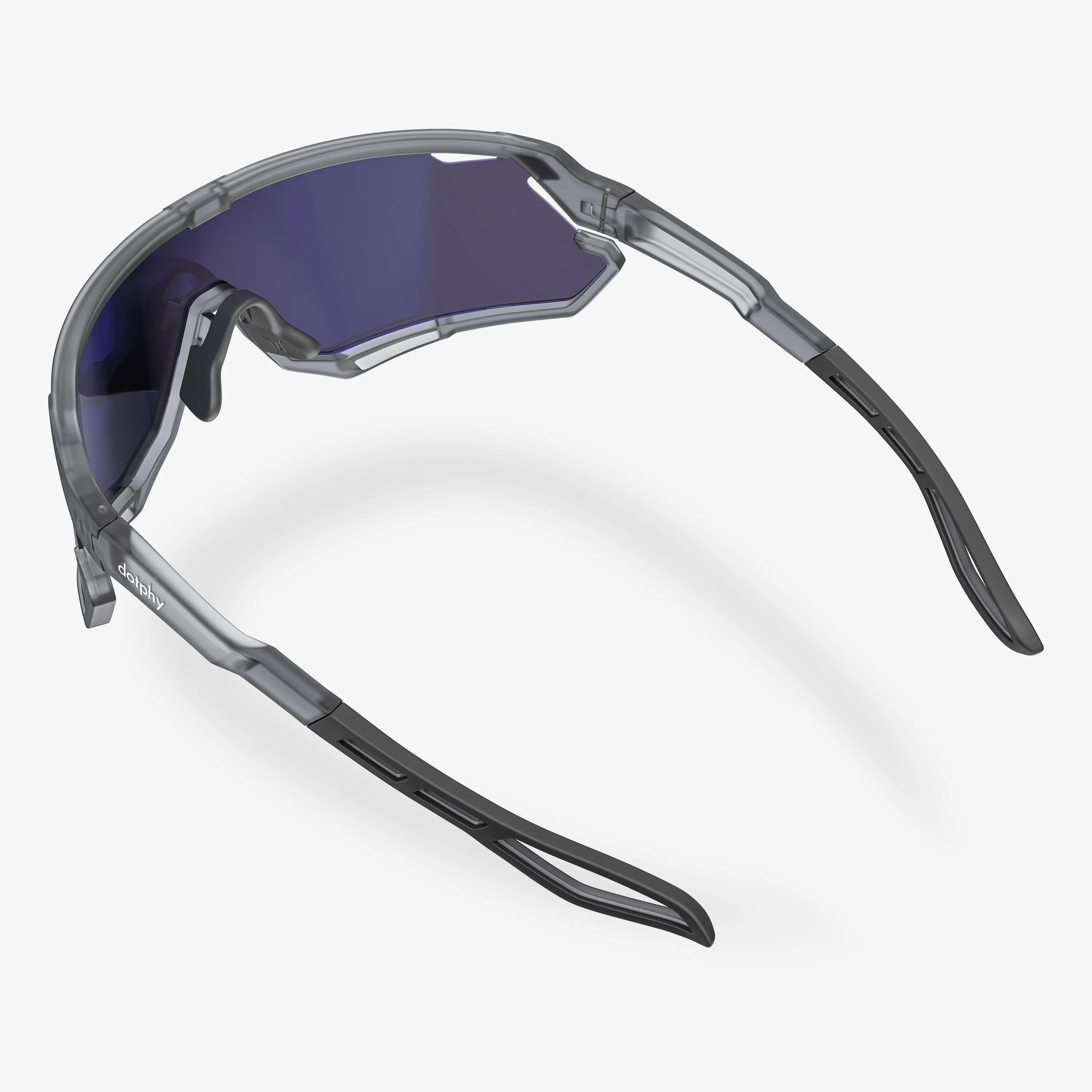 Trippy Transparent Gray Rectangle Sport Sunglasses