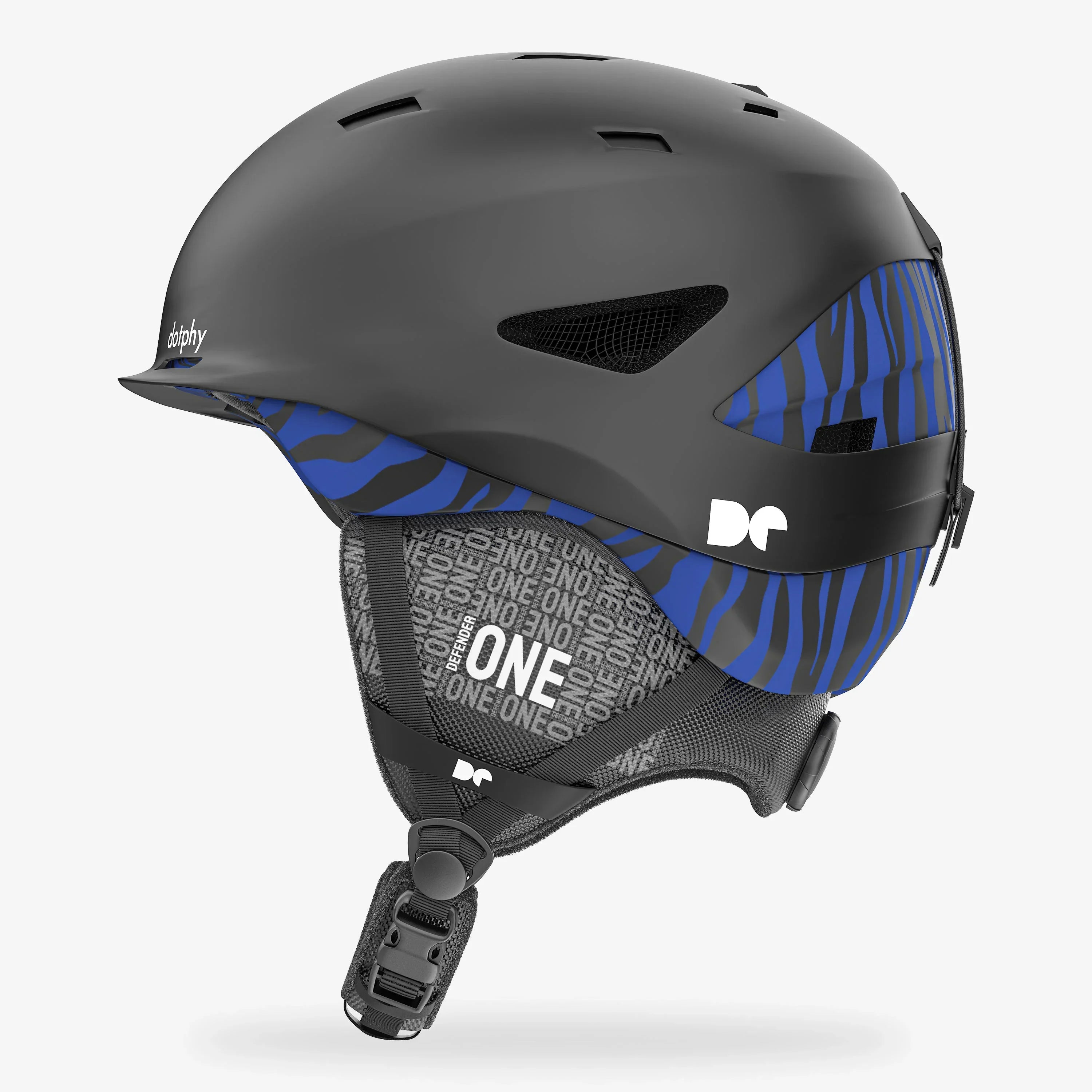 Defender One Matte Black Ski Helmet