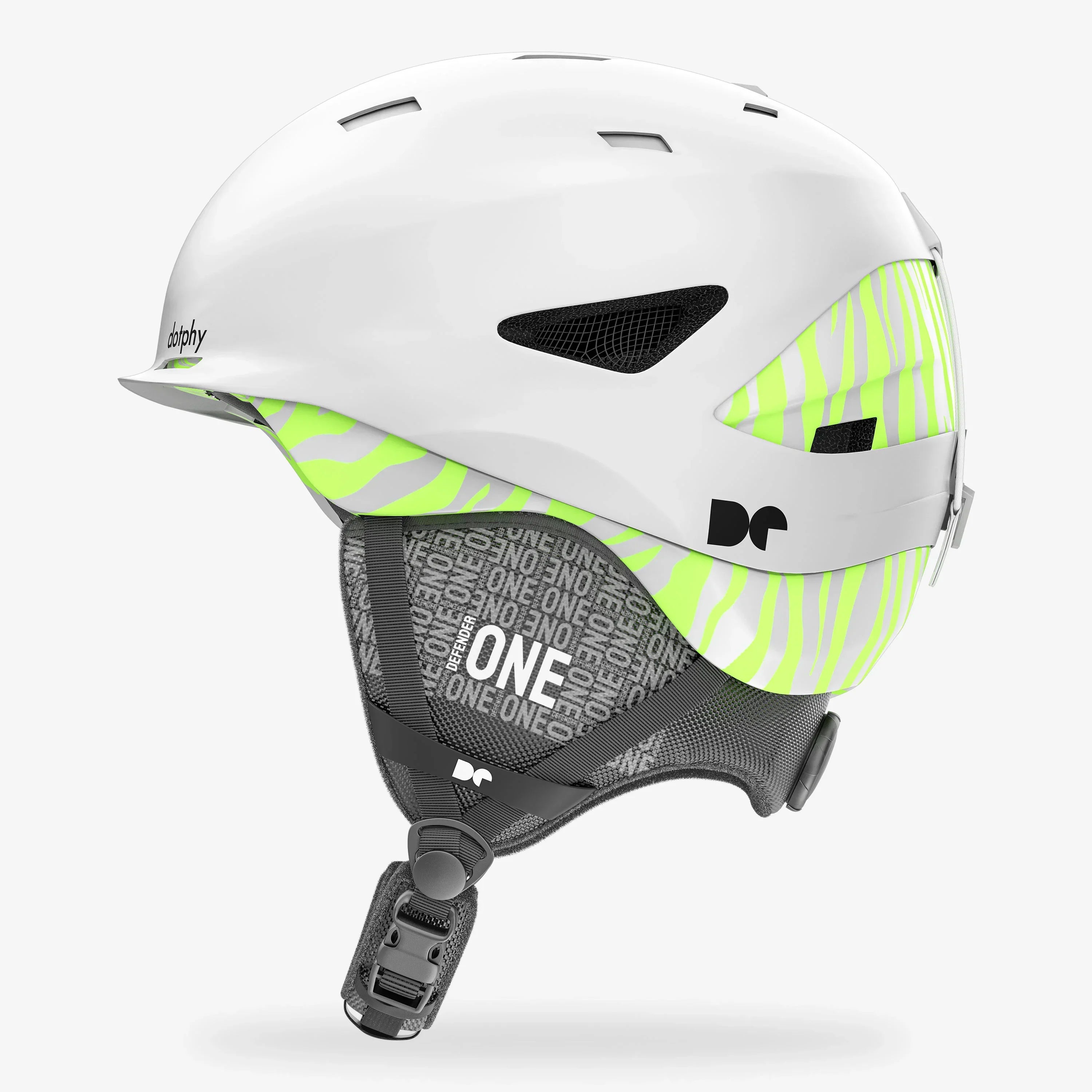 Defender One Snow White Ski Helmet