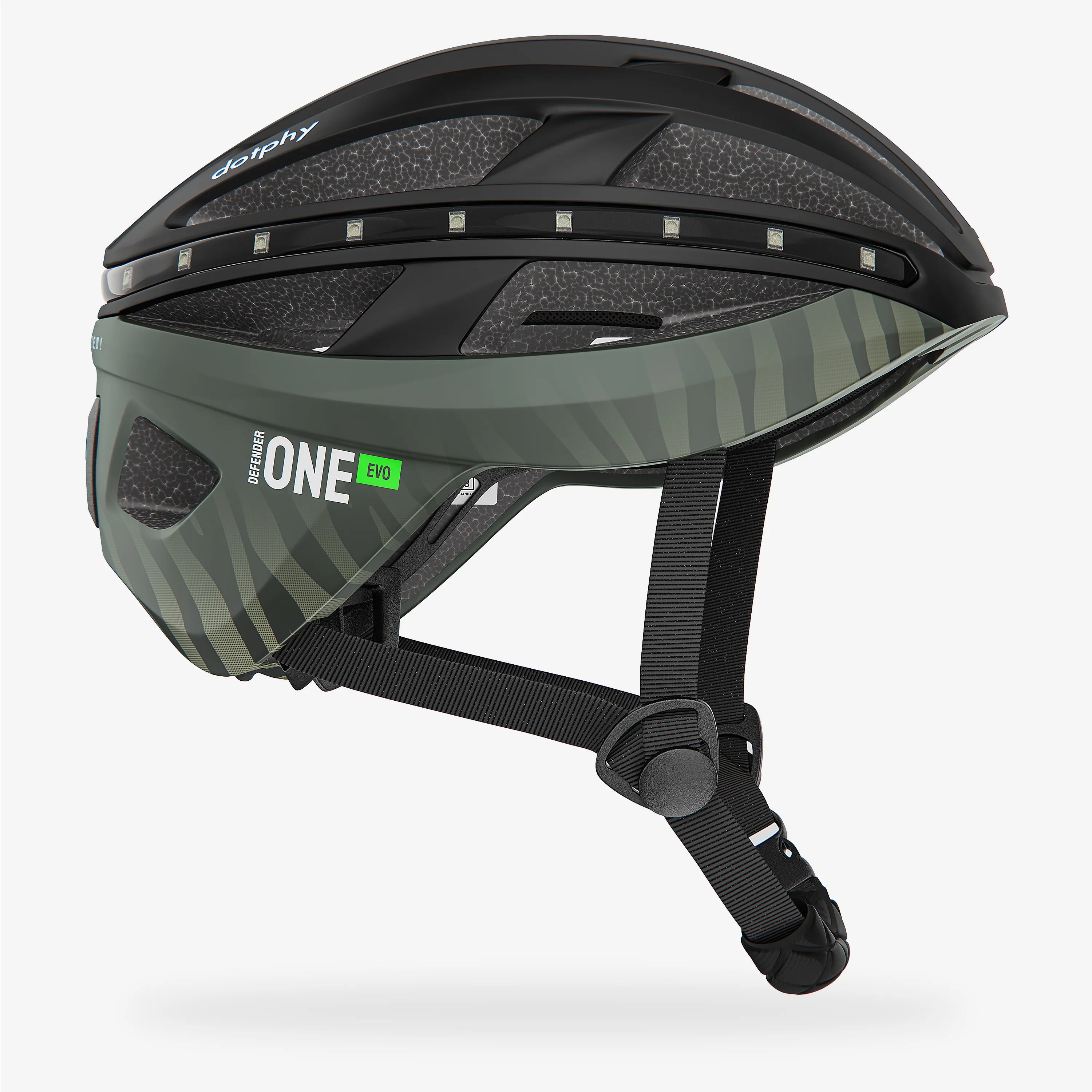 Defender One Evo Jet Black Bike Helmet 黒の自転車ヘルメット
