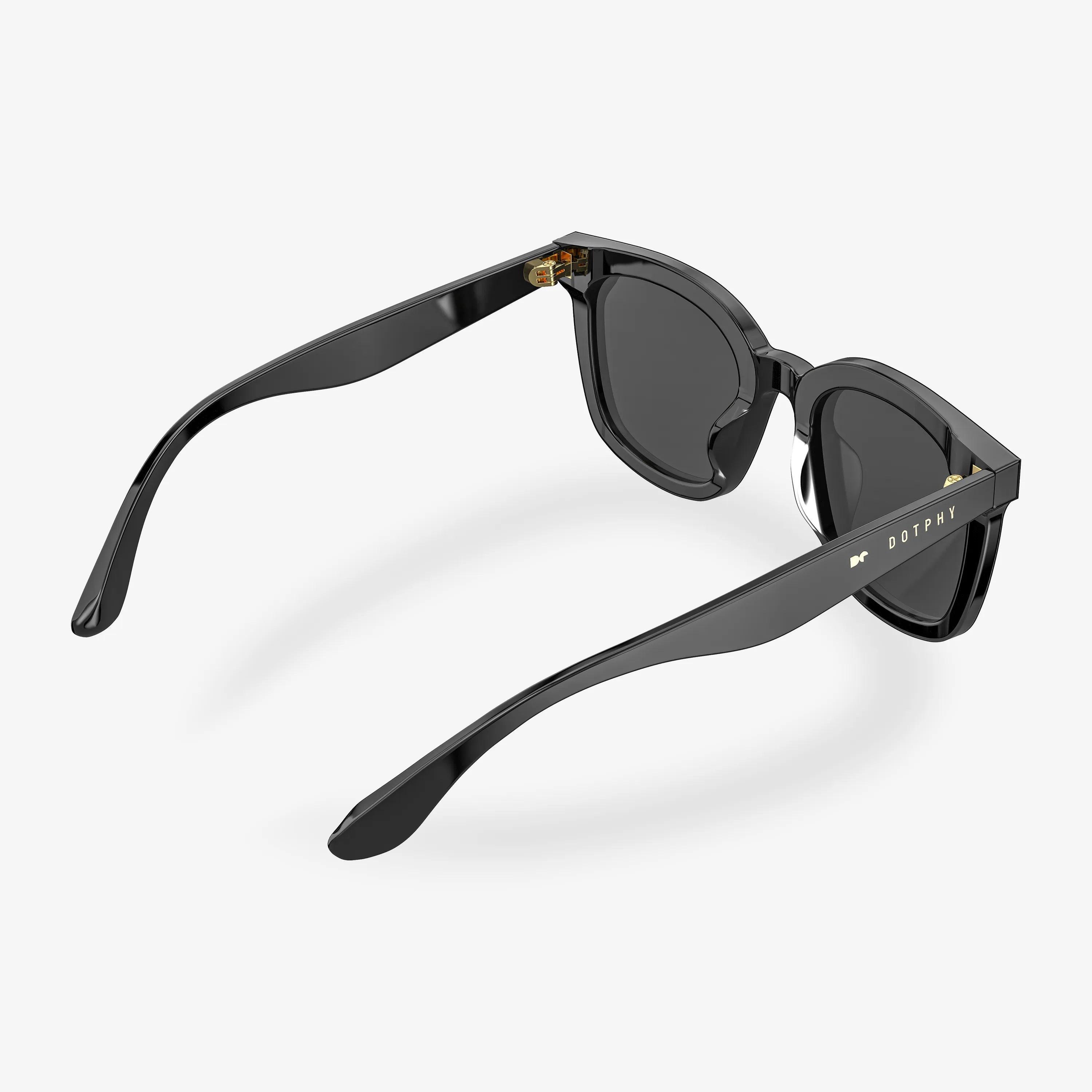 Fancy Schwarz quadratische Acetat-Sonnenbrille