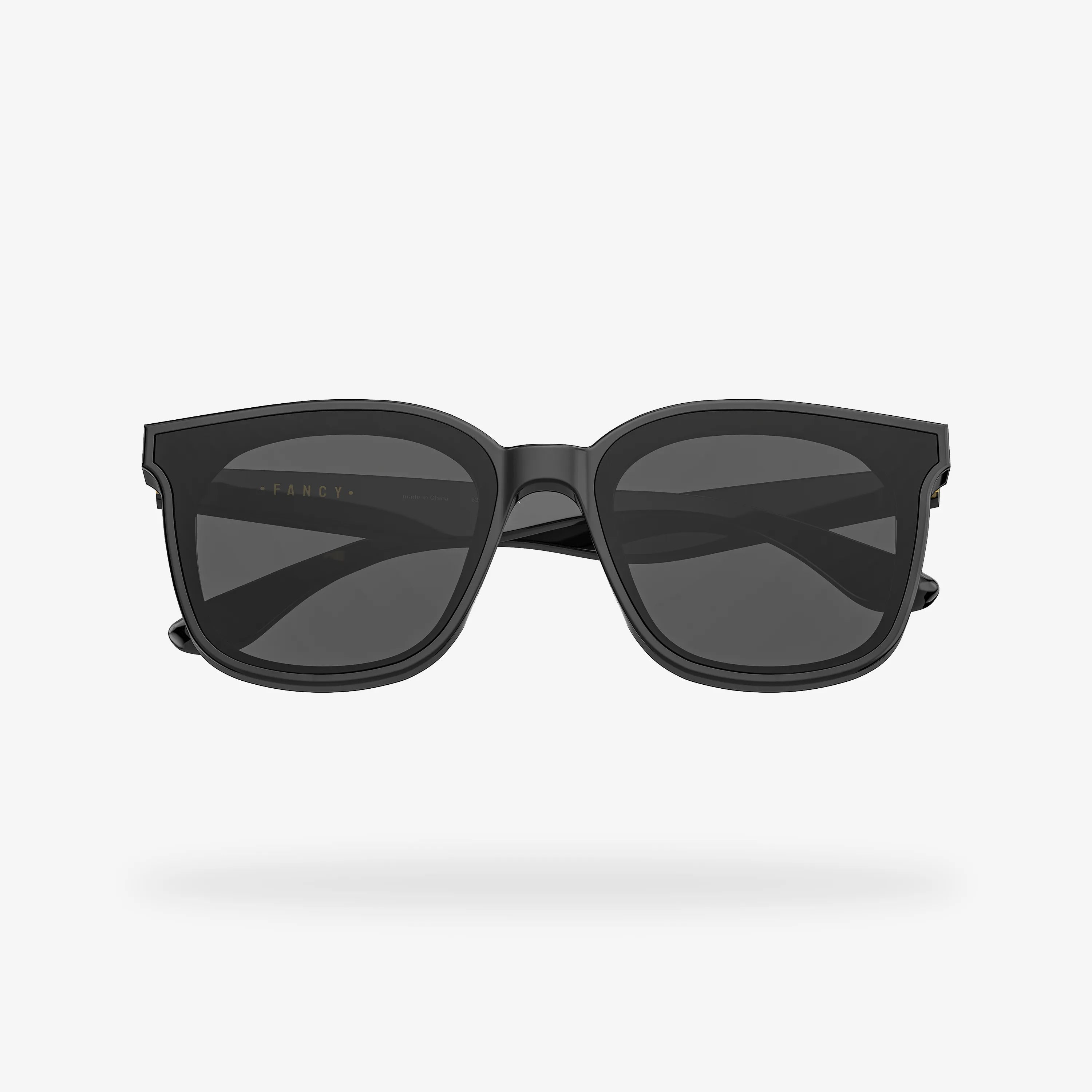 Fancy Schwarz quadratische Acetat-Sonnenbrille