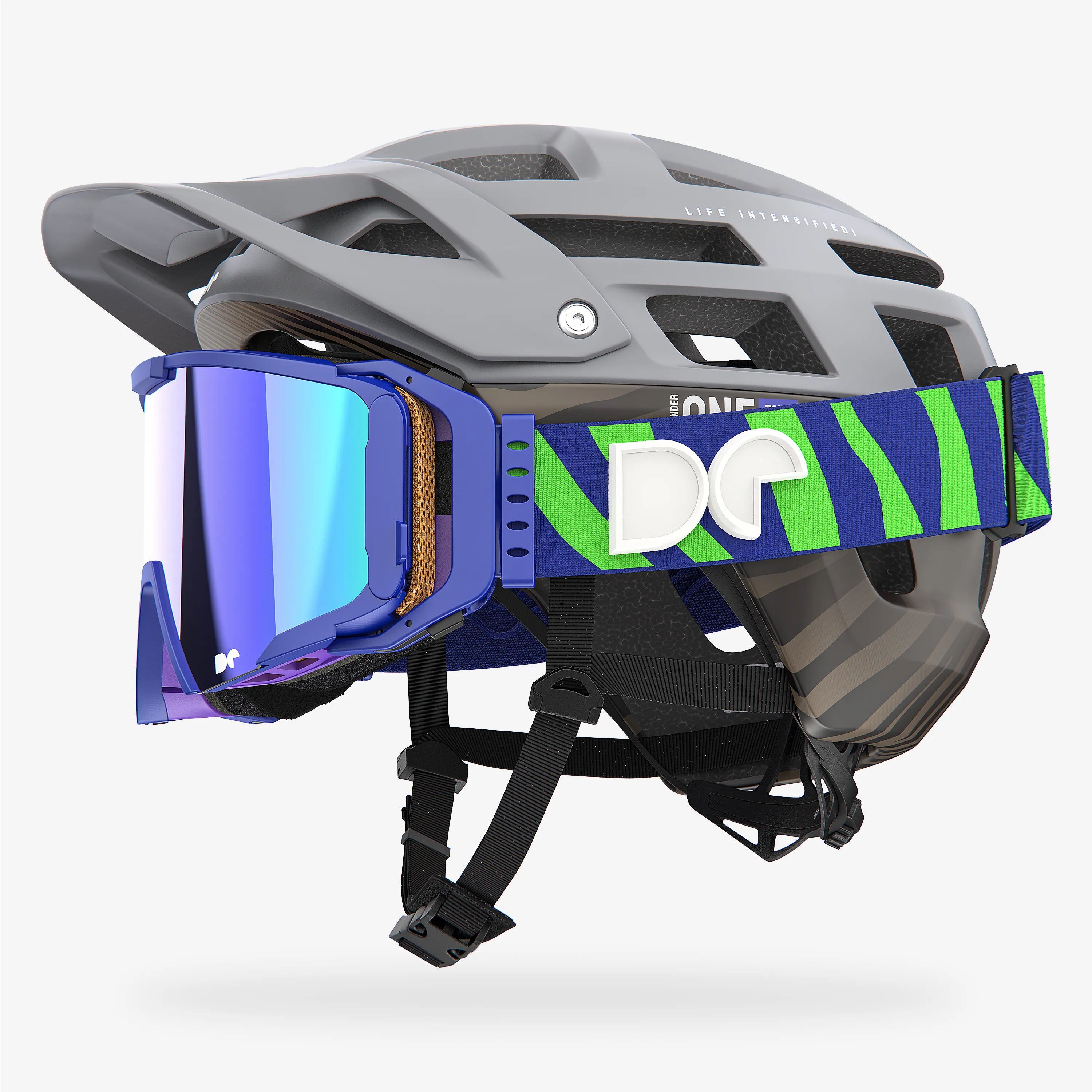 Casco de bicicleta de montaña Defender One Tour Nardo gris + gafas Sporter Boostup All Road