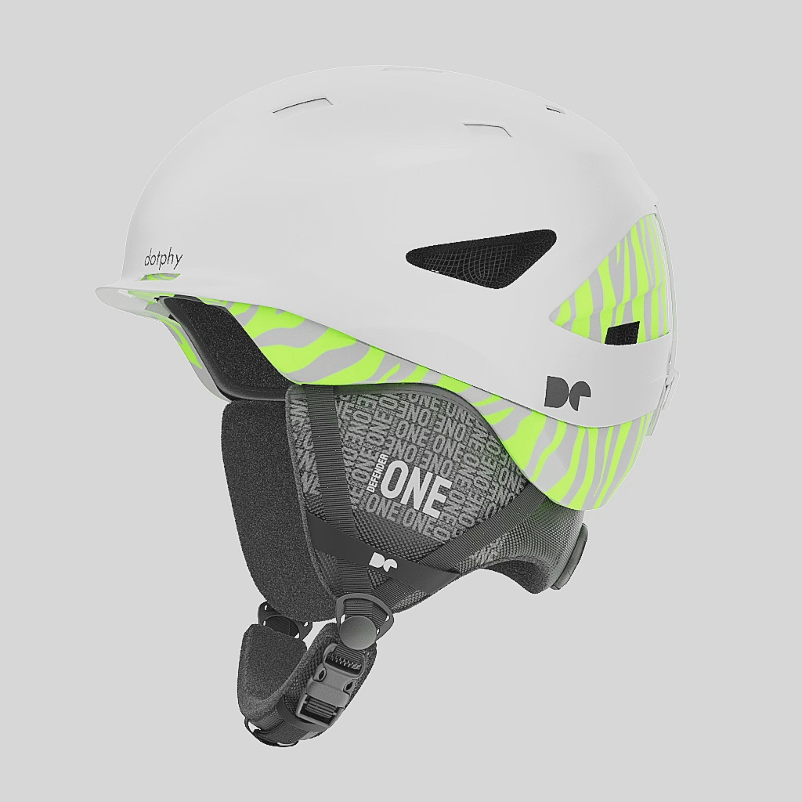 Defender One Snow White Ski Helmet + Defender 1000 Pro Nardo Ski Goggl