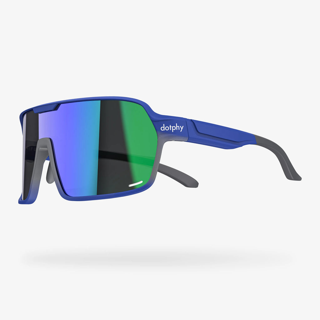 Reform Cyber Blue Rectangle Sport Sunglasses