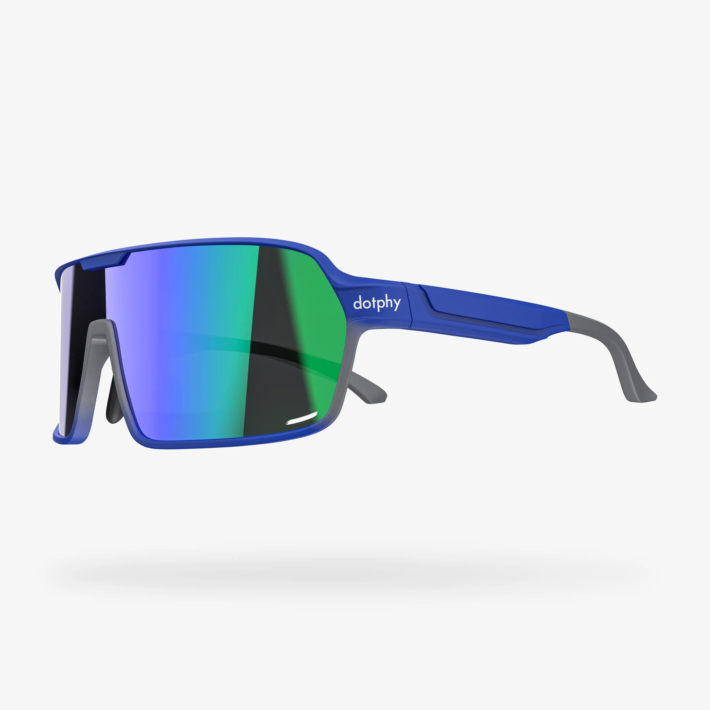 Reform Cyber Blue Rectangle Sport Sunglasses