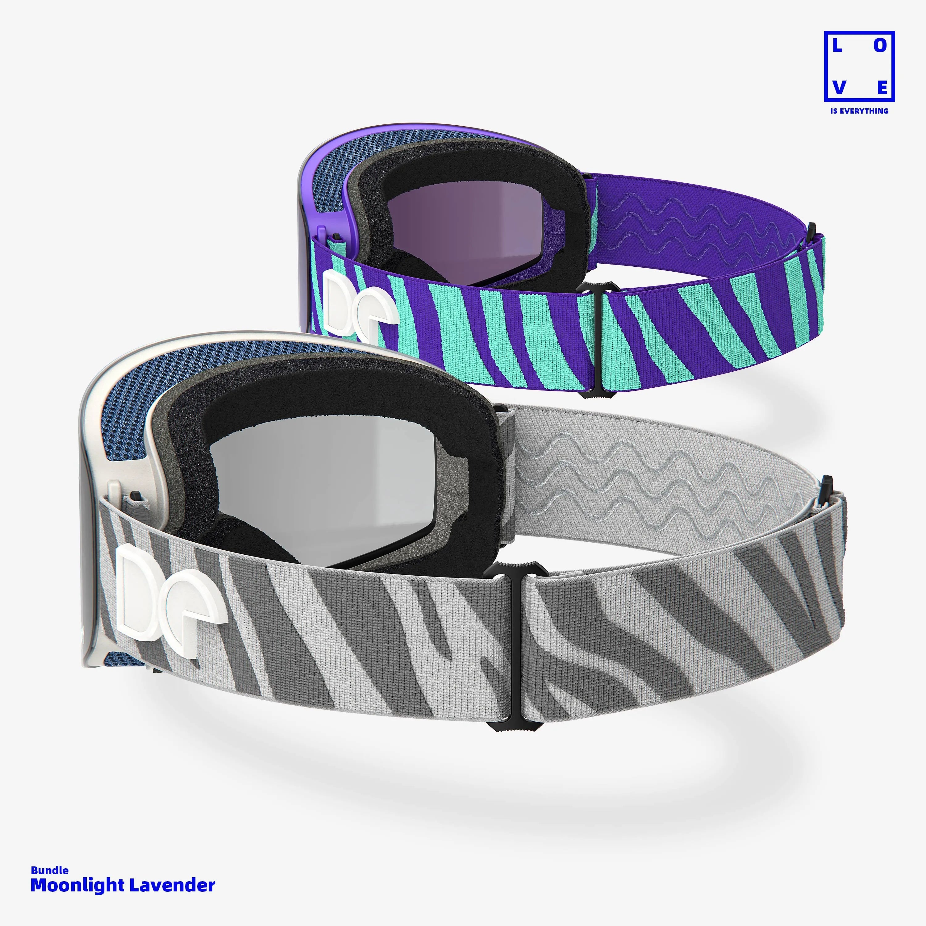Defender 1000 Pro Shadow Ski Goggle + Defender 1000 Pro Lavender Ski Goggle